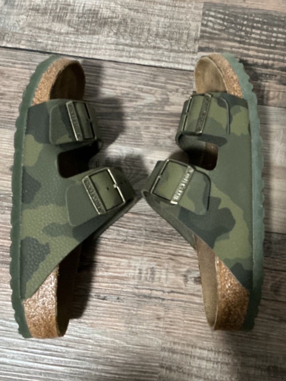 Birkenstock Arizona Camo Green Two-Strap Sandals - Picture 4 of 8